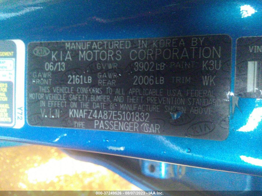 2014 KIA FORTE EX - KNAFZ4A87E5101832