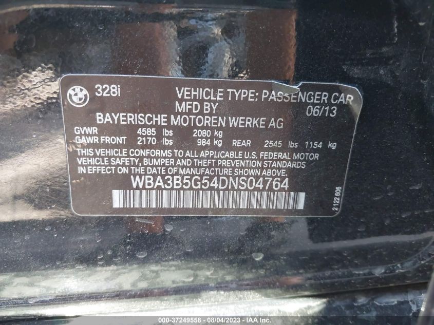 2013 BMW 3 SERIES 328I XDRIVE - WBA3B5G54DNS04764