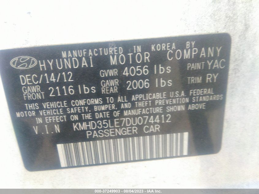 2013 HYUNDAI ELANTRA GT - KMHD35LE7DU074412