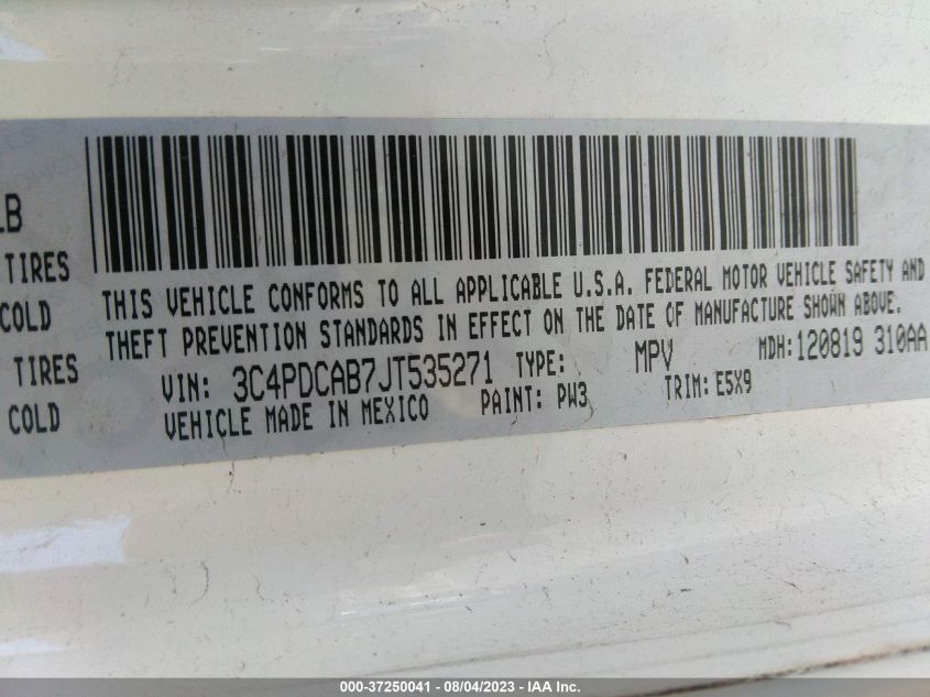 2018 DODGE JOURNEY SE - 3C4PDCAB7JT535271