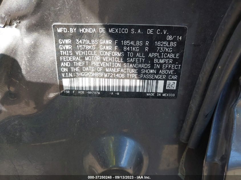 2015 HONDA FIT EX-L/EX - 3HGGK5H85FM721406