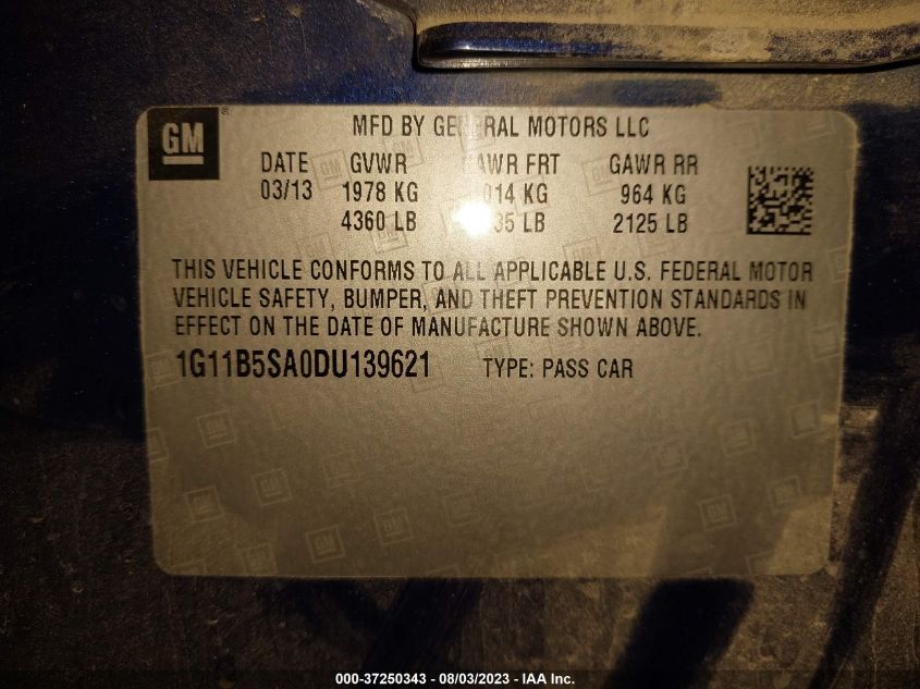 2013 CHEVROLET MALIBU LS - 1G11B5SA0DU139621