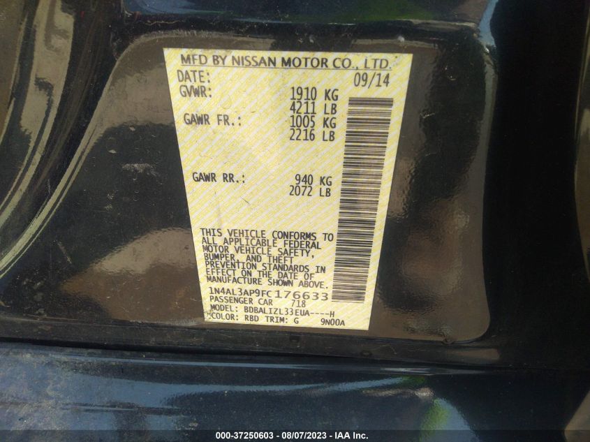 2015 NISSAN ALTIMA 2.5 SV - 1N4AL3AP9FC176633