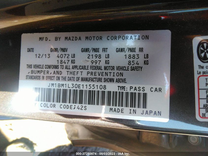 2014 MAZDA MAZDA3 S TOURING - JM1BM1L30E1155108