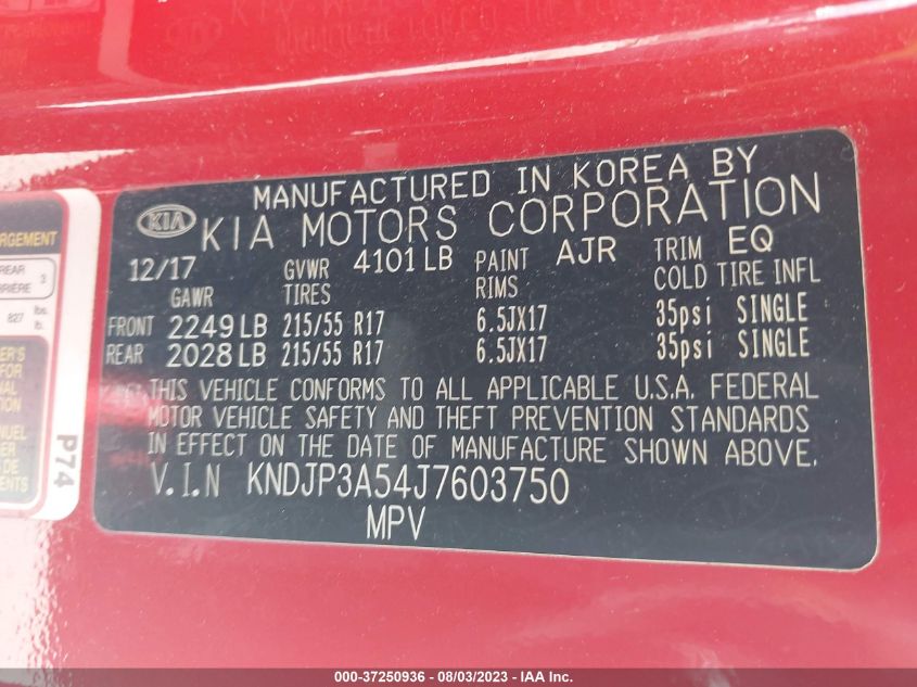 2018 KIA SOUL + - KNDJP3A54J7603750