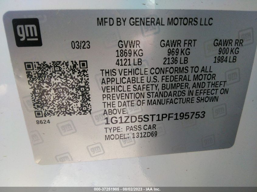 2023 CHEVROLET MALIBU LT - 1G1ZD5ST1PF195753