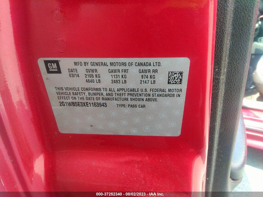 2014 CHEVROLET IMPALA LIMITED LT - 2G1WB5E3XE1163943