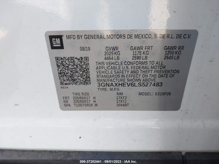 2020 CHEVROLET EQUINOX LS - 3GNAXHEV6LS527483