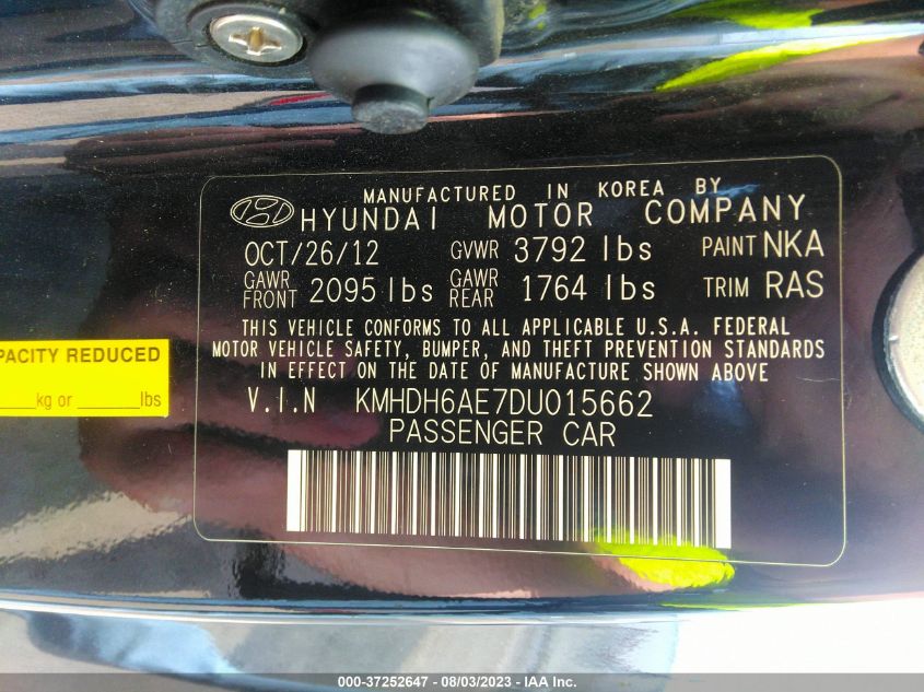 2013 HYUNDAI ELANTRA COUPE GS/SE KMHDH6AE7DU015662