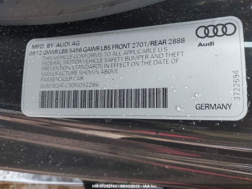 2013 AUDI A7 3.0 PRESTIGE - WAU2GAFC3DN052286