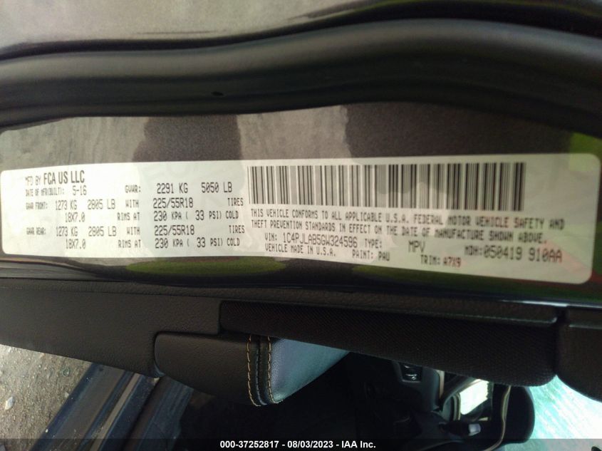 2016 JEEP CHEROKEE ALTITUDE - 1C4PJLAB5GW324596
