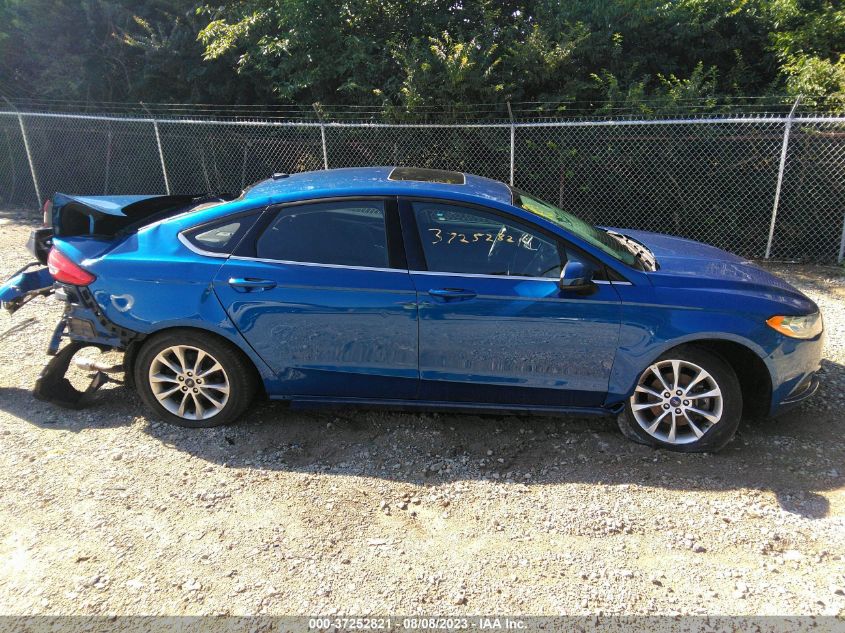 2017 FORD FUSION SE - 3FA6P0H74HR372630