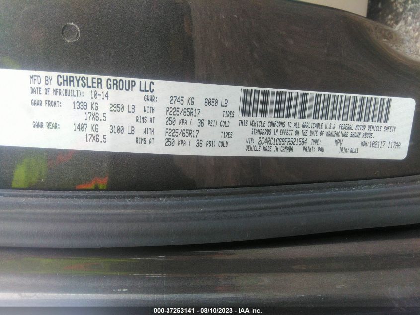 2015 CHRYSLER TOWN & COUNTRY TOURING-L - 2C4RC1CG9FR521584