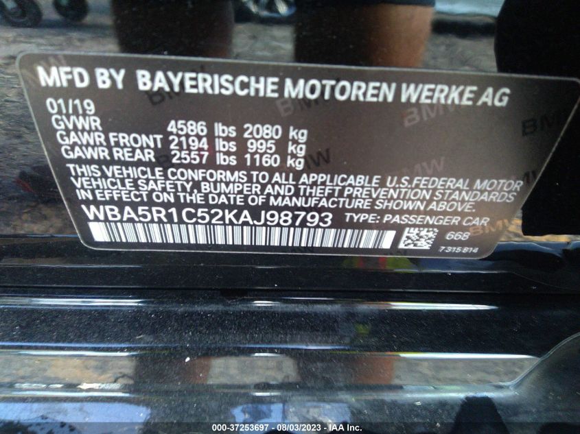 WBA5R1C52KAJ98793 BMW 330i  9