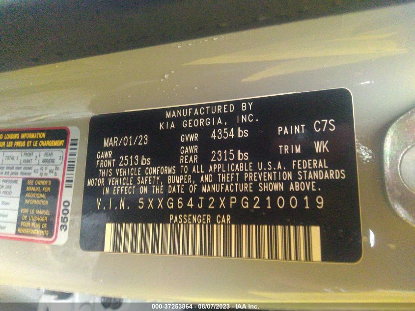 2023 KIA K5 GT-LINE - 5XXG64J2XPG210019