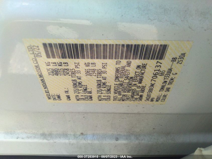 2022 NISSAN ROGUE SV - 5N1BT3BB3NC706137