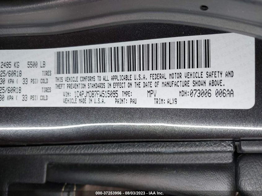 2015 JEEP CHEROKEE LIMITED - 1C4PJMDB7FW515095