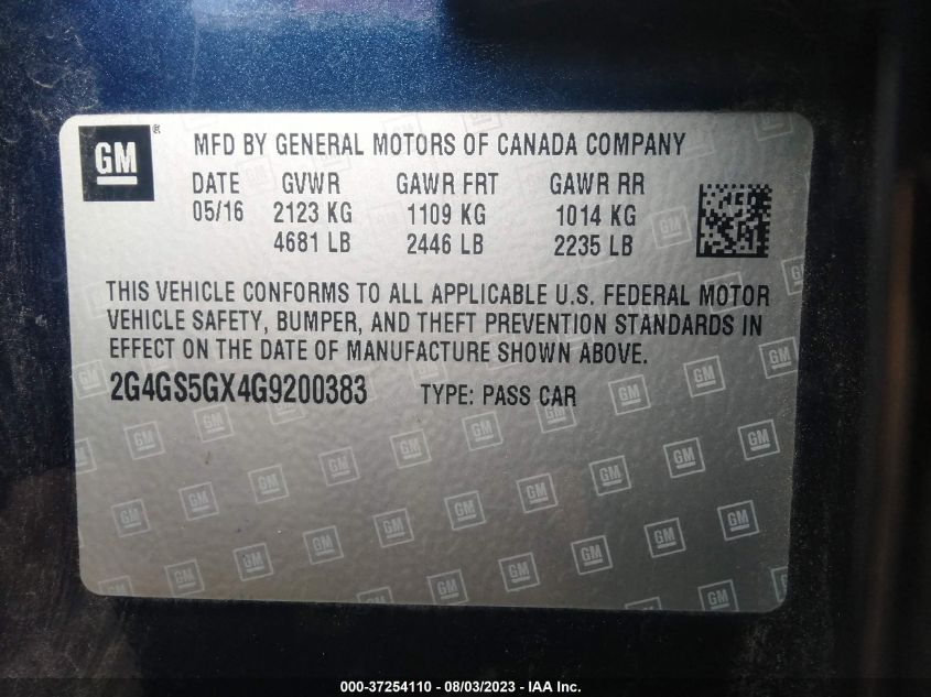 2016 BUICK REGAL PREMIUM II - 2G4GS5GX4G9200383