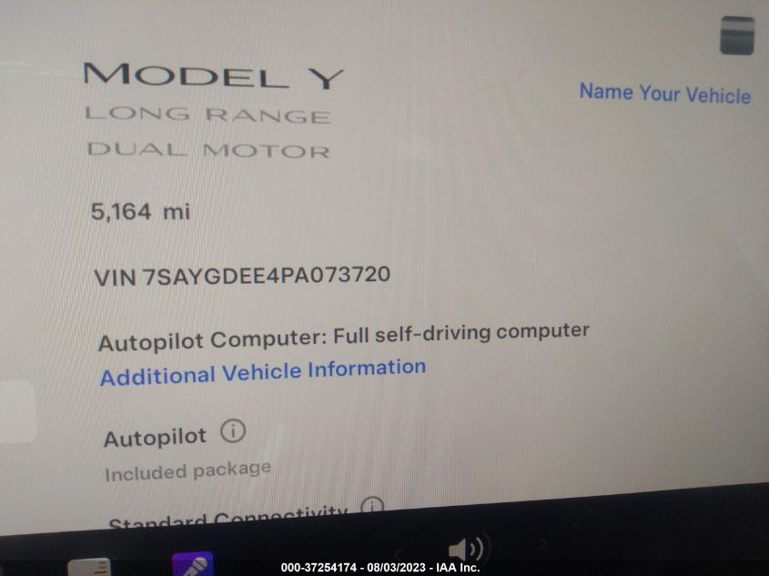 2023 TESLA MODEL Y LONG RANGE - 7SAYGDEE4PA073720