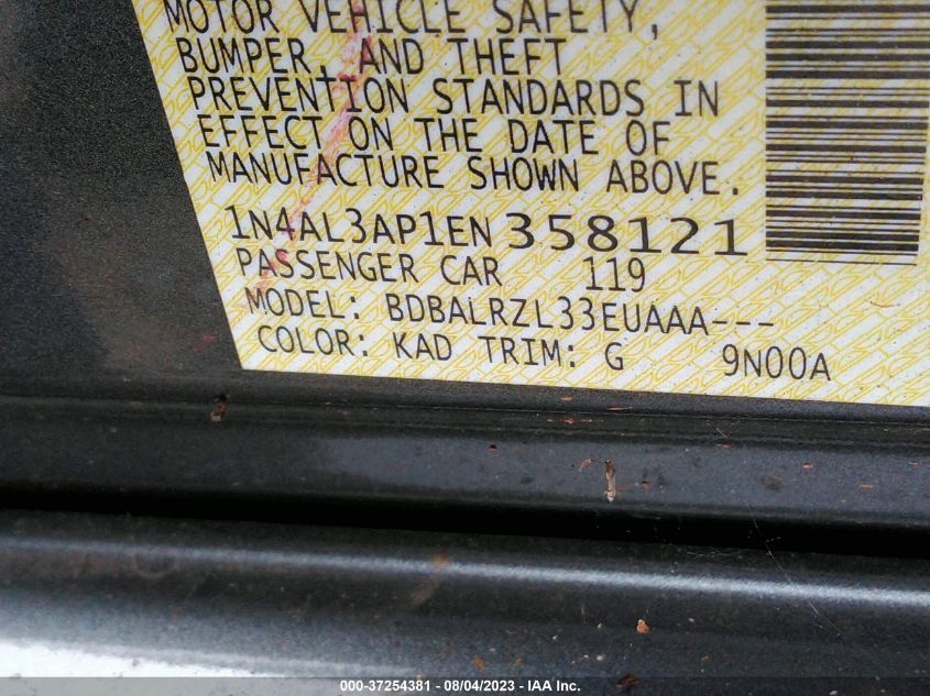 2014 NISSAN ALTIMA 2.5 S - 1N4AL3AP1EN358121