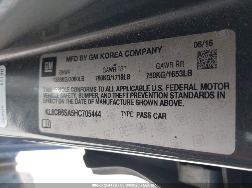 2017 CHEVROLET SPARK LS KL8CB6SA5HC705444