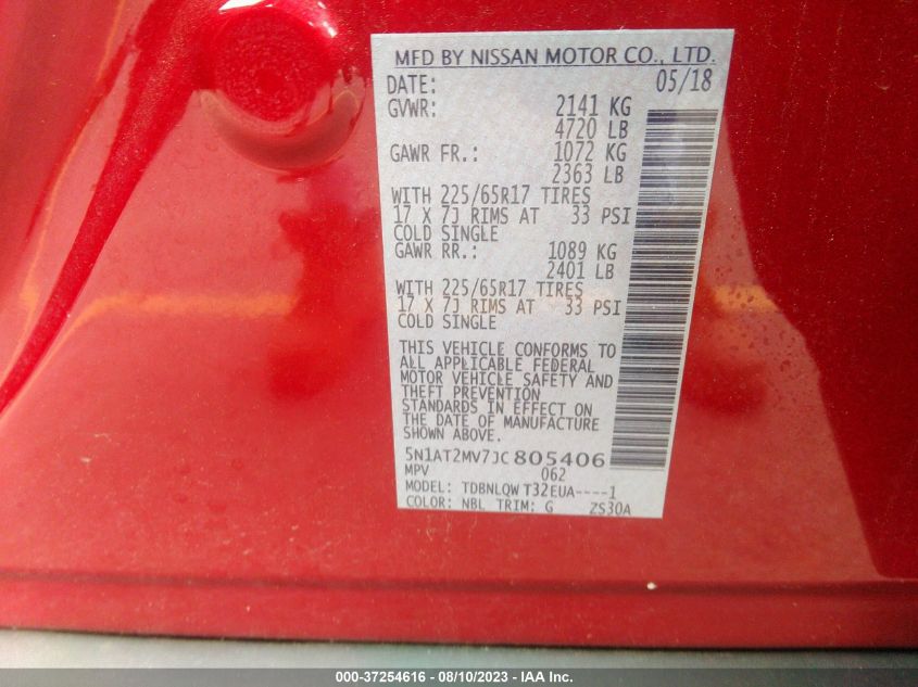 2018 NISSAN ROGUE SV - 5N1AT2MV7JC805406