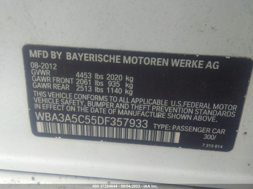 2013 BMW 3 SERIES 328I - WBA3A5C55DF357933