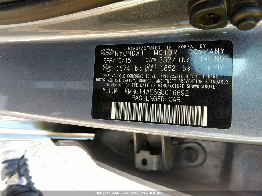 2016 HYUNDAI ACCENT SE - KMHCT4AE6GU016692