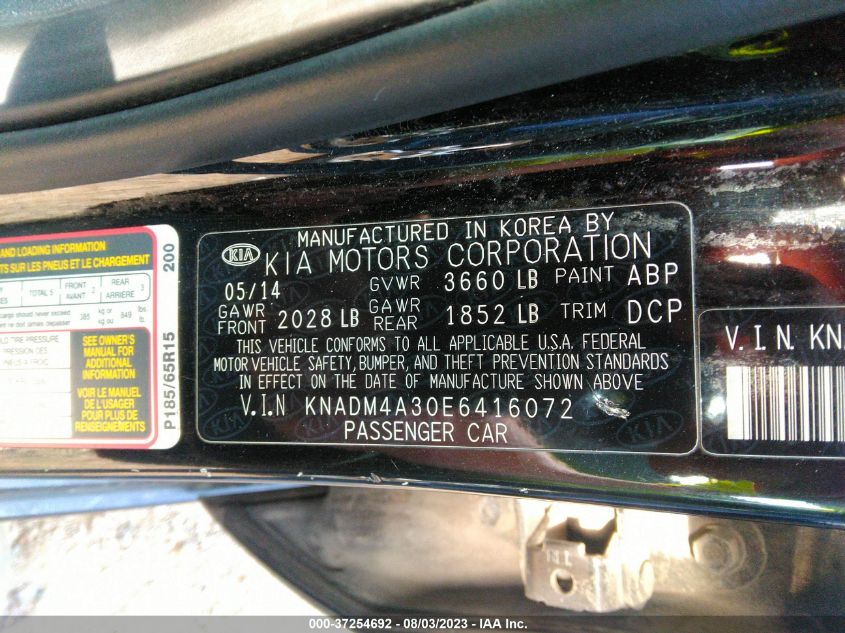 2014 KIA RIO LX - KNADM4A30E6416072