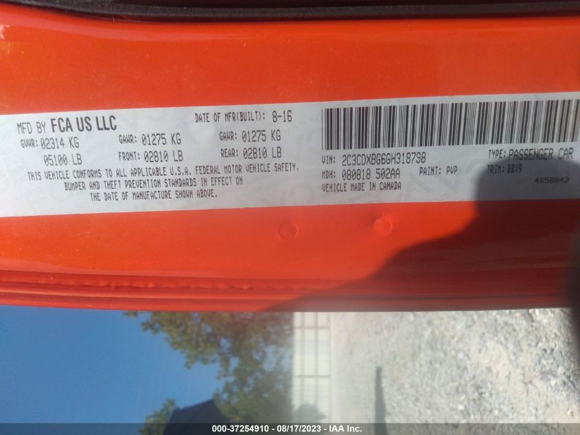 2016 DODGE CHARGER SE - 2C3CDXBG6GH318798