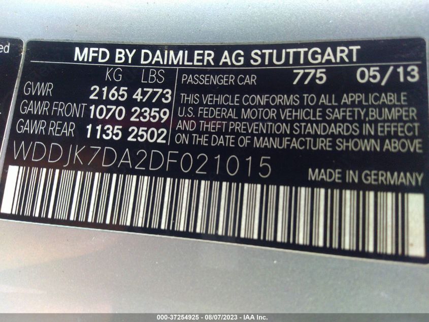 2013 MERCEDES-BENZ SL-CLASS SL 550 - WDDJK7DA2DF021015