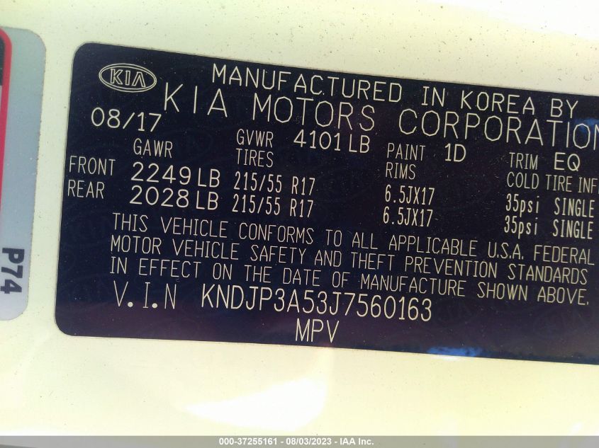 2018 KIA SOUL + - KNDJP3A53J7560163