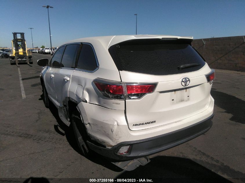 2016 TOYOTA HIGHLANDER LE - 5TDZARFH2GS021493