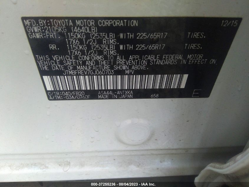 2016 TOYOTA RAV4 LE - JTMBFREV7GJ060703