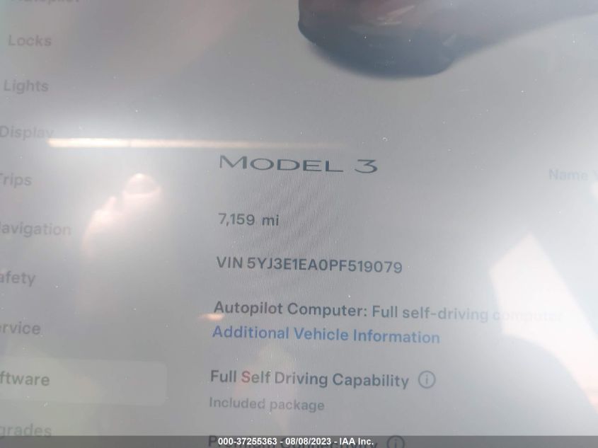 2023 TESLA MODEL 3 - 5YJ3E1EA0PF519079