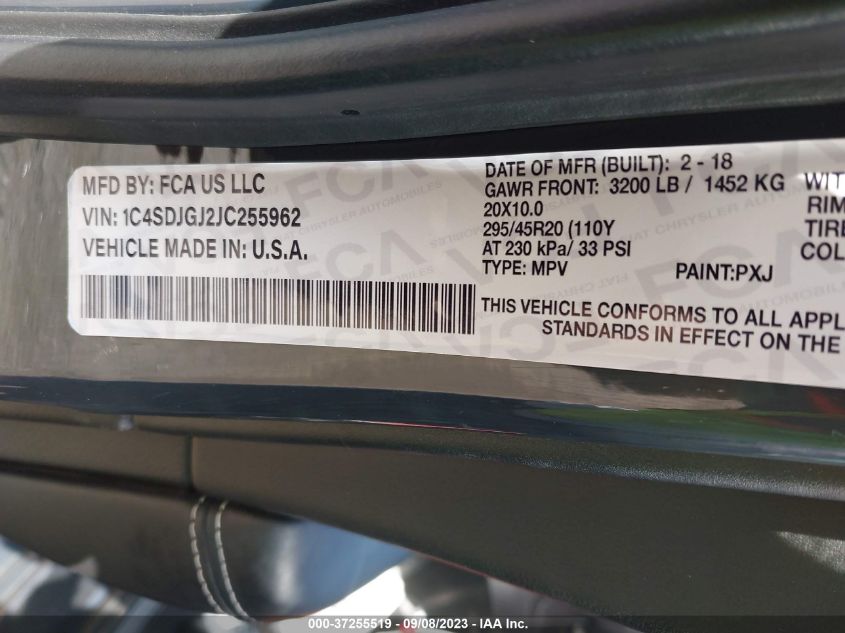 2018 DODGE DURANGO SRT - 1C4SDJGJ7JC176920