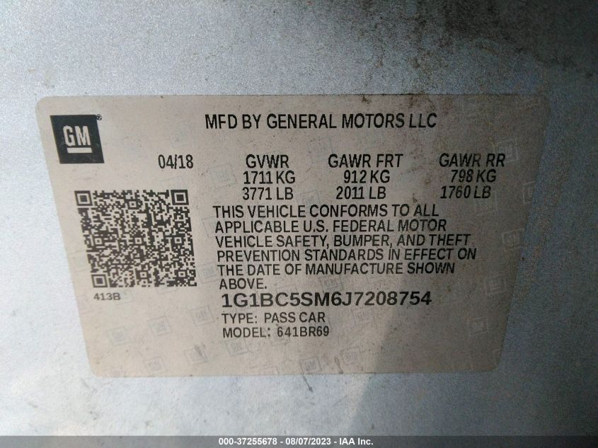 2018 CHEVROLET CRUZE LS - 1G1BC5SM6J7208754