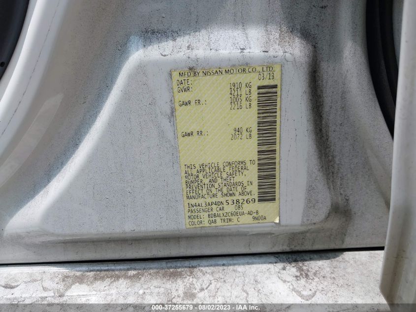 2013 NISSAN ALTIMA 2.5 SL - 1N4AL3AP4DN538269