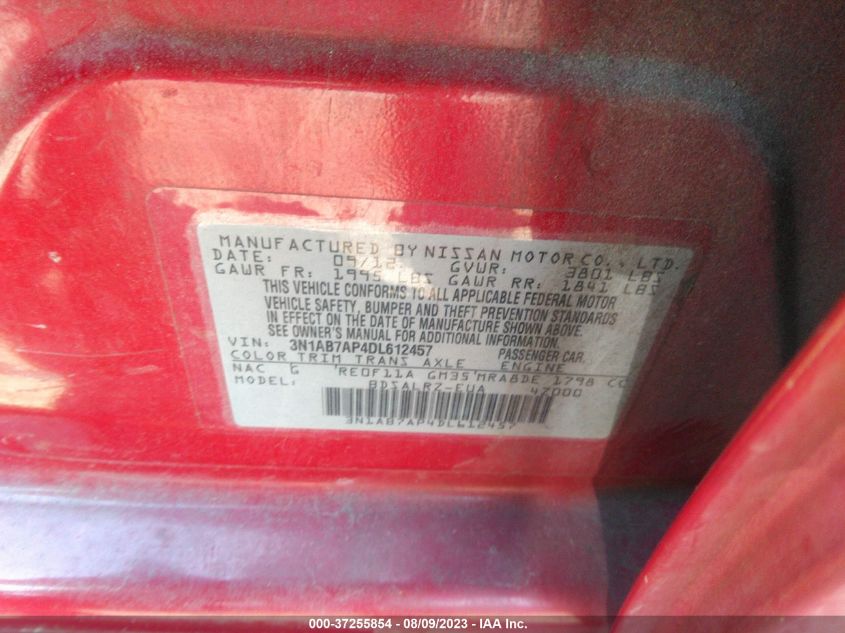 2013 NISSAN SENTRA SR - 3N1AB7AP4DL612457