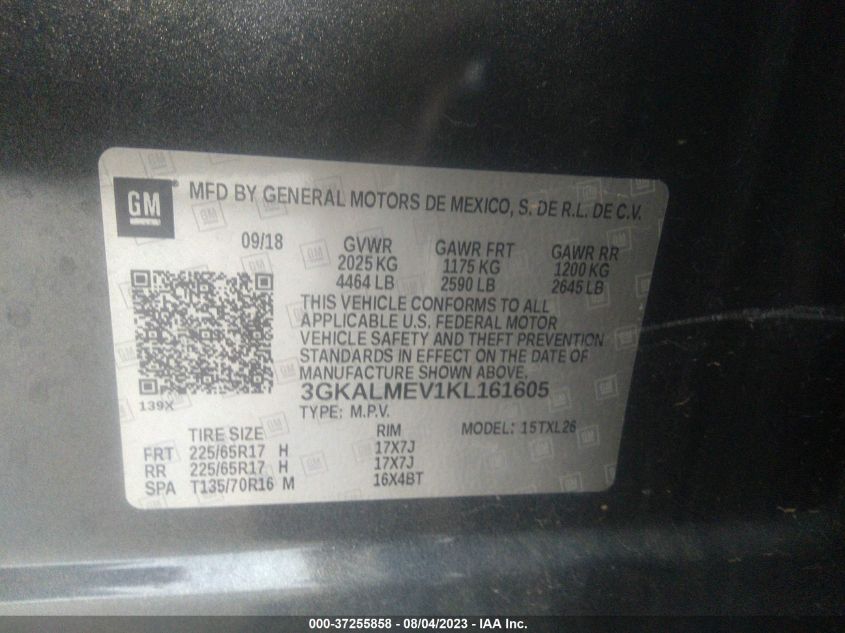 2019 GMC TERRAIN SLE - 3GKALMEV1KL161605