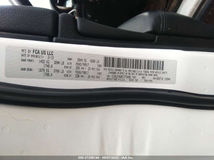2015 JEEP GRAND CHEROKEE LAREDO - 1C4RJFAG0FC775098
