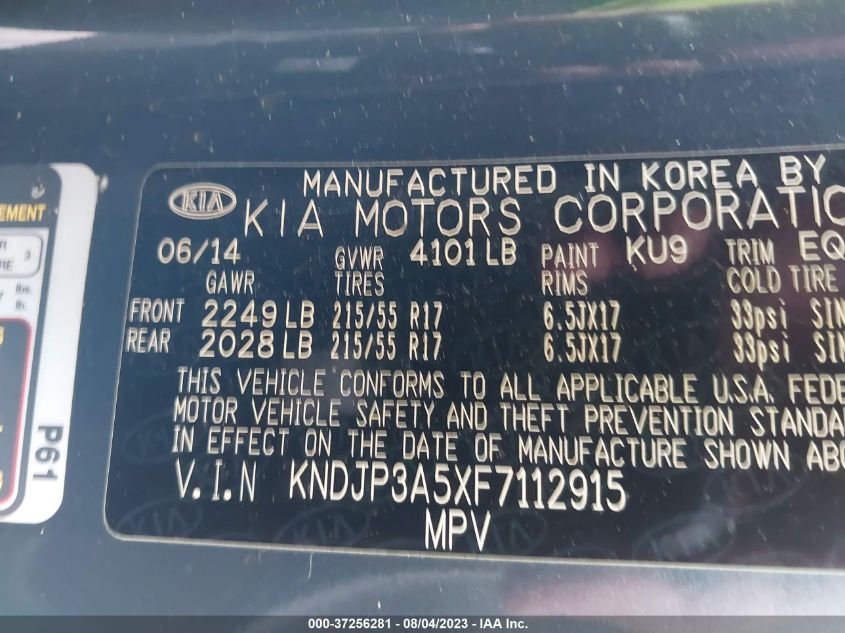 2015 KIA SOUL + - KNDJP3A5XF7112915