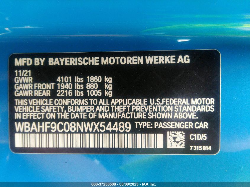 2022 BMW Z4 SDRIVEM40I - WBAHF9C08NWX54489