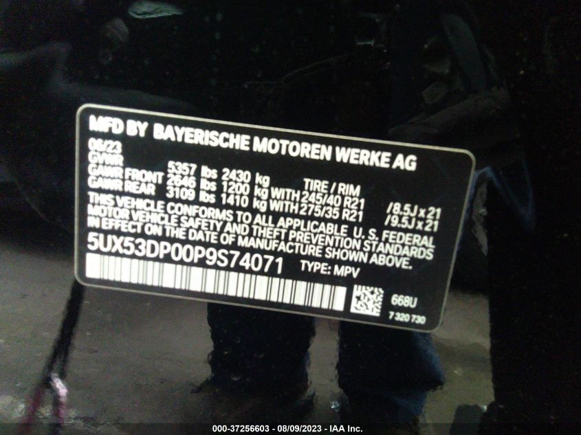 2023 BMW X3 XDRIVE30I - 5UX53DP00P9S74071