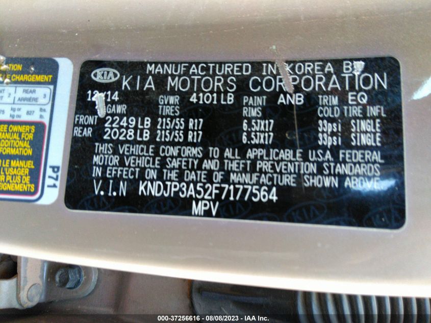 2015 KIA SOUL + - KNDJP3A52F7177564