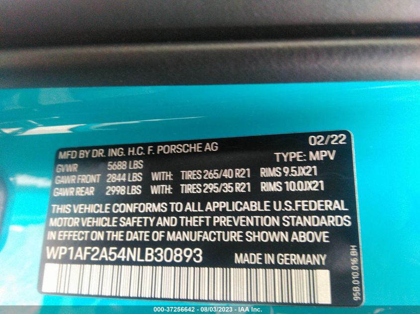 2022 PORSCHE MACAN GTS - WP1AF2A52NLB30732