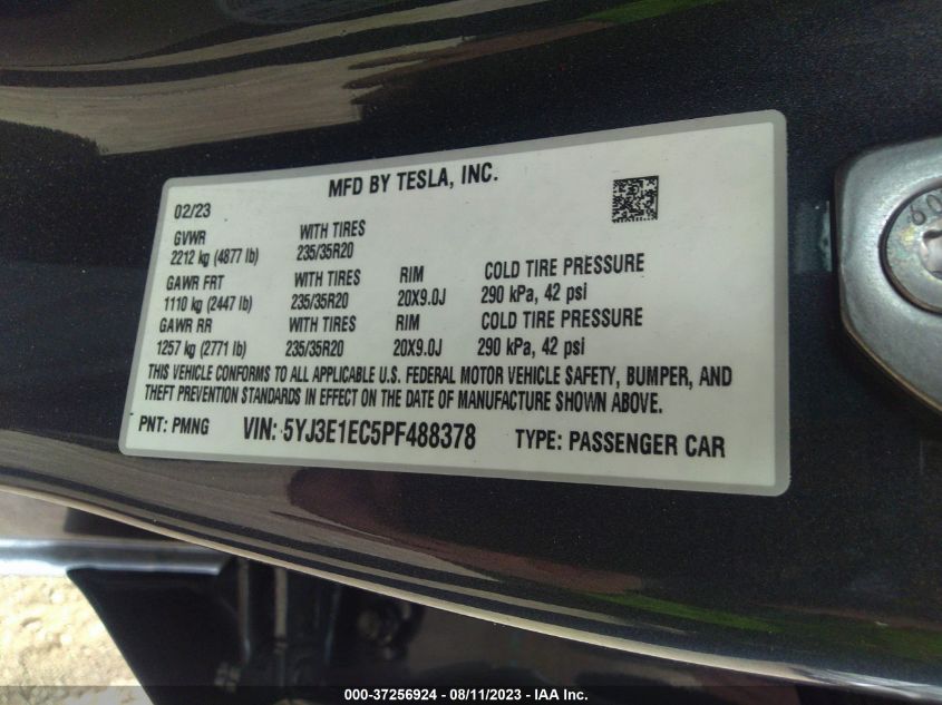 2023 TESLA MODEL 3 - 5YJ3E1EC5PF488378