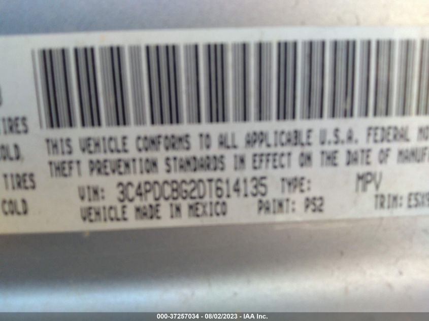 2013 DODGE JOURNEY SXT - 3C4PDCBG2DT614135