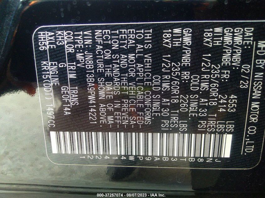 2023 NISSAN ROGUE SV - JN8BT3BA9PW414221