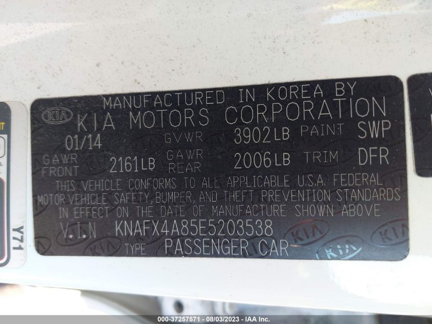 2014 KIA FORTE EX - KNAFX4A85E5203538